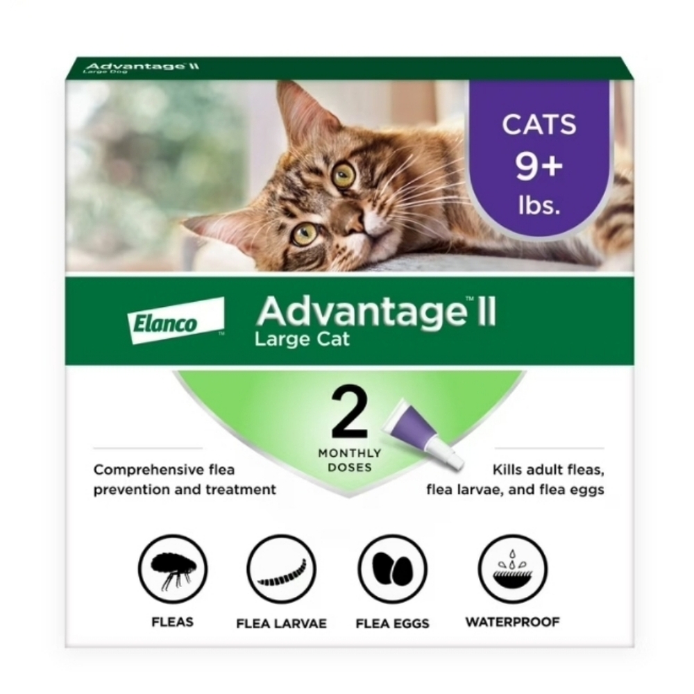 NWT Elanco Advantage II Large Cat Flea Treatment – 2 Doses